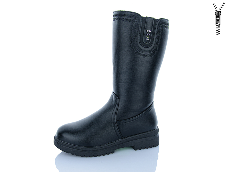 Сапоги ABA (37-42) 882 black (зима)