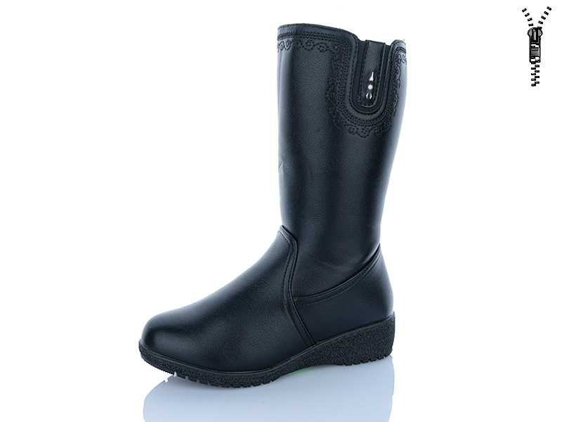 Сапоги ABA (37-42) 982 black (зима)