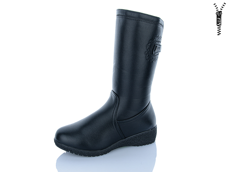 Сапоги ABA (37-42) 985 black (зима)