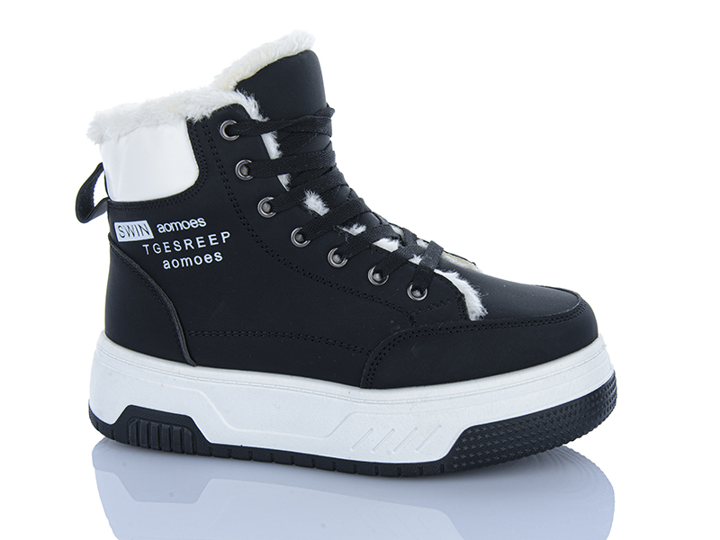 Ботинки ABA (36-41) YB2210 black (зима)