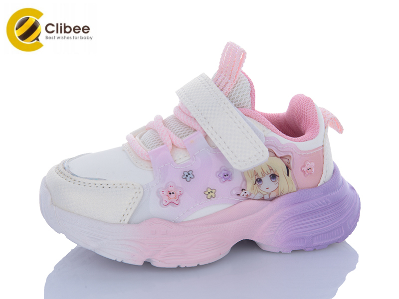 Кроссовки Clibee-Apawwa (21-26) EA311 white-pink (деми)