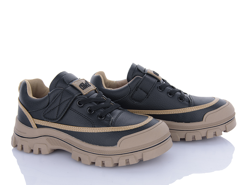 Кроссовки Apawwa (32-37) LC101 black-khaki (деми)
