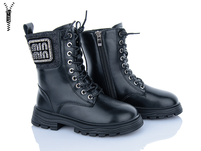 Ботинки Clibee (31-36) C6205 black (зима)