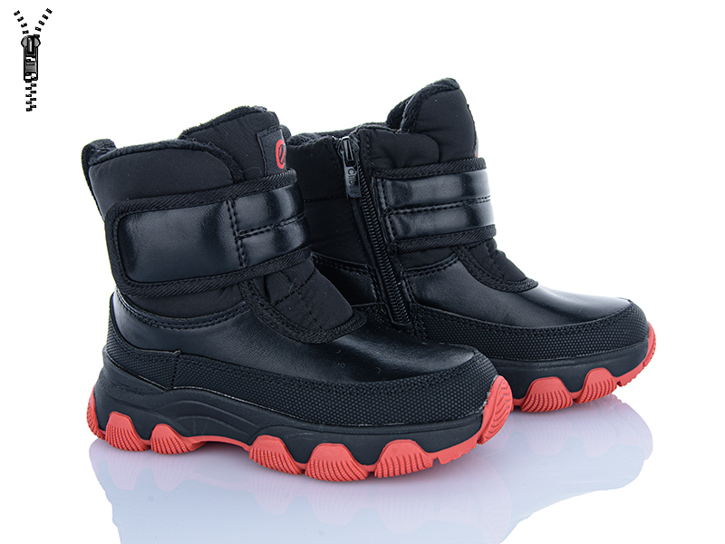 Ботинки Clibee (27-32) H555-1 black-red (зима)