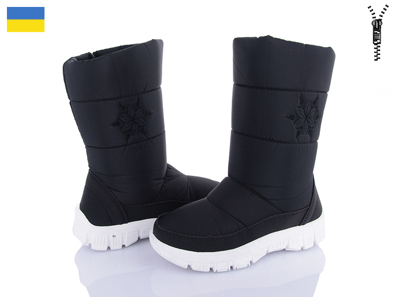 Дутики Favorit (36-41) 303 чор.біл-п. (зима)