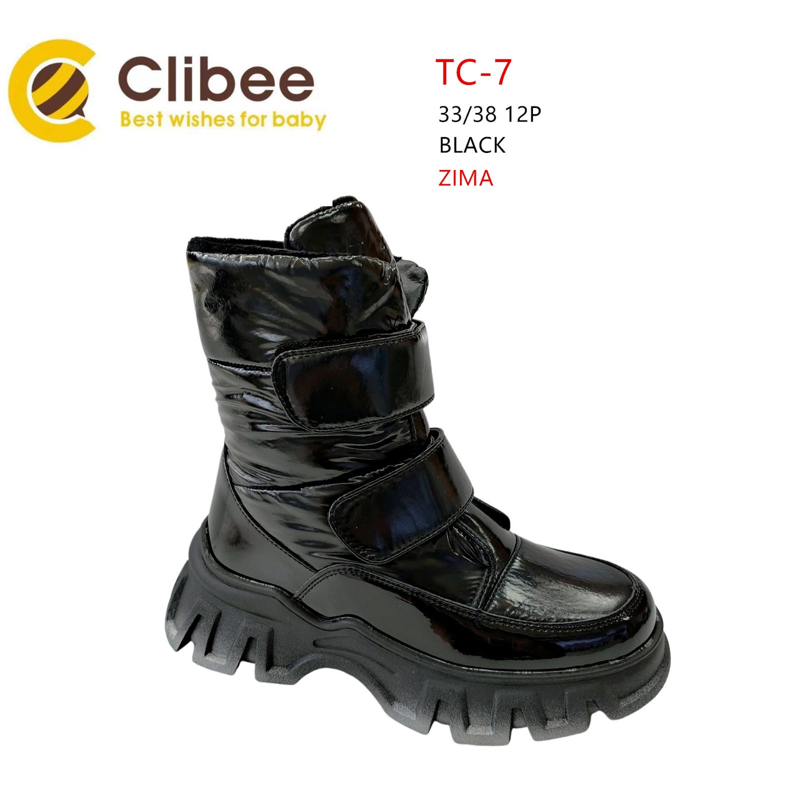 Сапоги DvaClibee (33-38) Apa-TC7 black (зима)