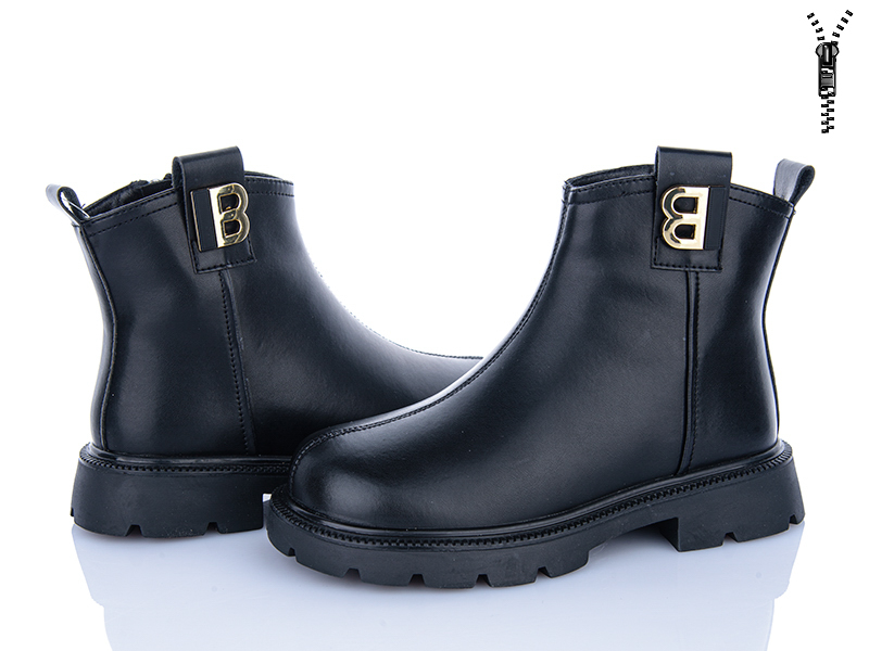 Ботинки Clibee (31-37) A2637-1 black зима (деми)