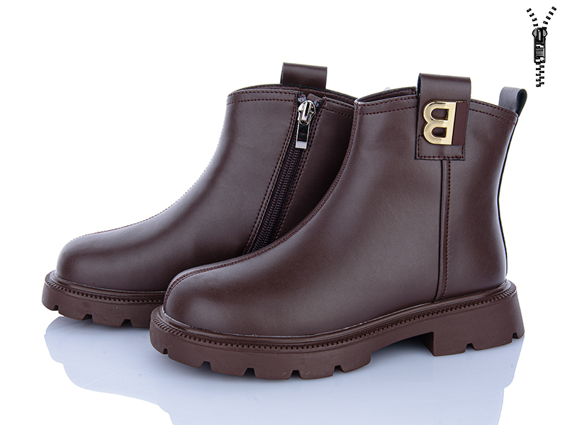 Ботинки Clibee (31-37) A2637-1 brown зима (деми)