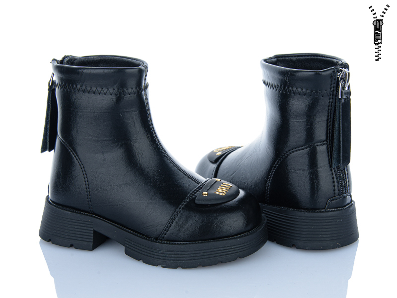 Ботинки Clibee (25-30) ABC101B black зима (деми)