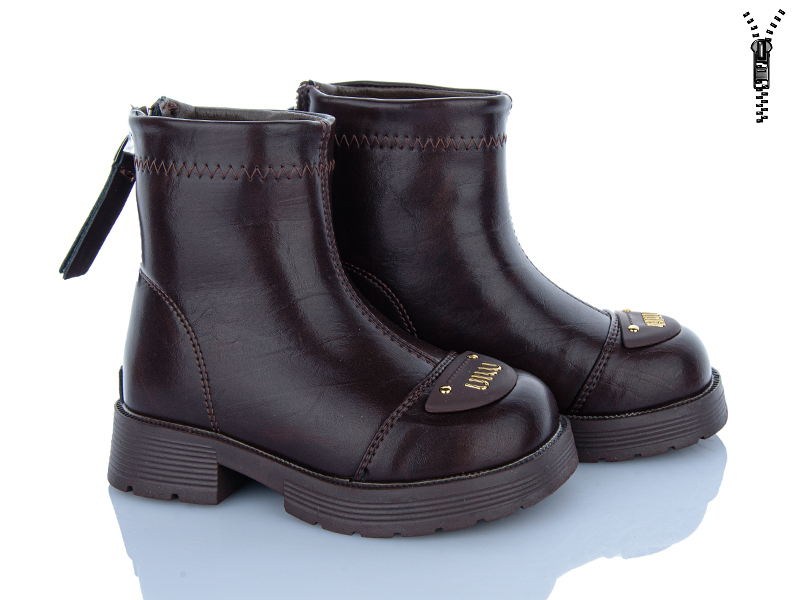 Ботинки Clibee (25-30) ABC101B brown зима (деми)
