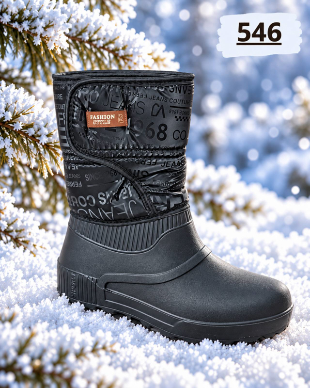 Сапоги Slipers (37-41) 546 чорний (зима)