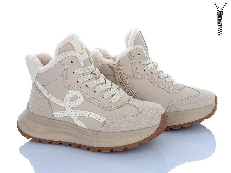 Ботинки Clibee-ShoSho (33-38) ABD0243R-1 beige (зима)
