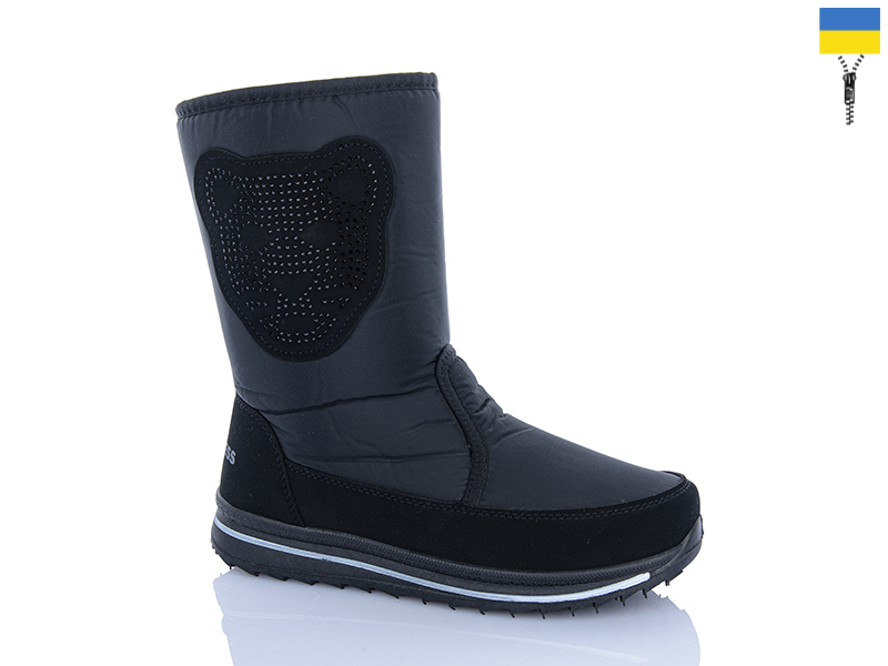 Дутики ABA (36-41) 3106 black (зима)