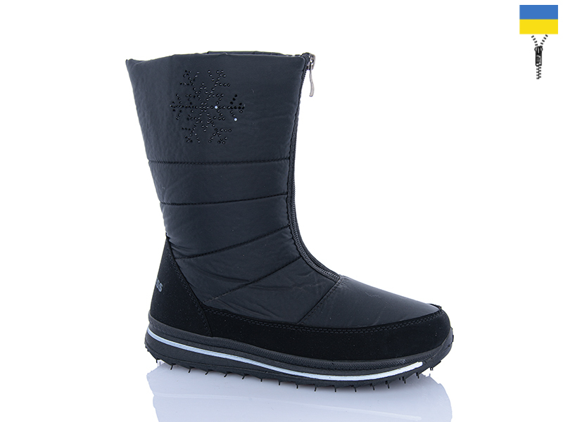 Дутики ABA (38-42) 3114 black (зима)