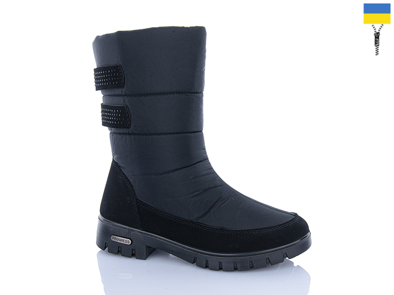 Дутики ABA (36-41) 3410 black (зима)