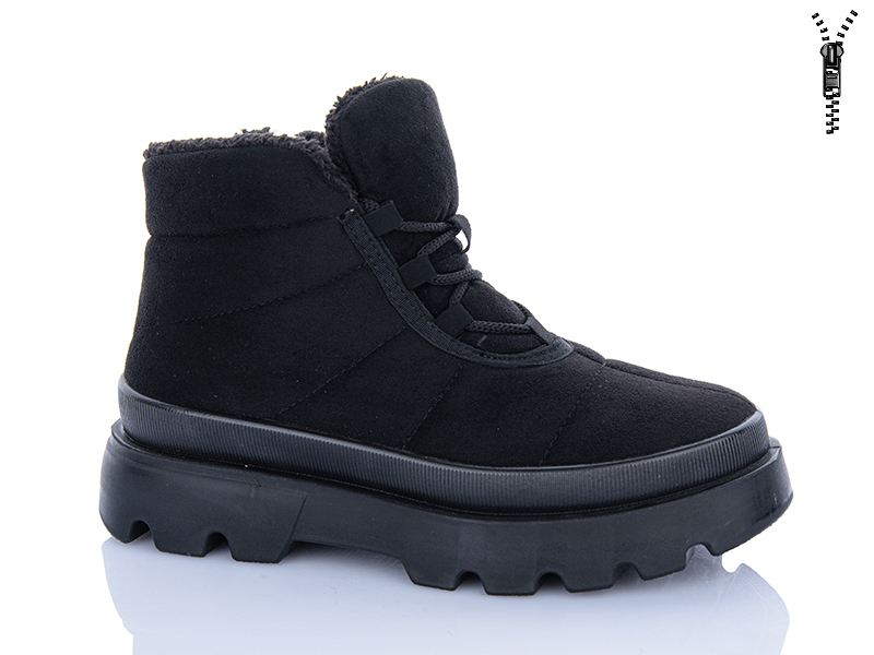 Ботинки ABA (36-41) 001 black (зима)