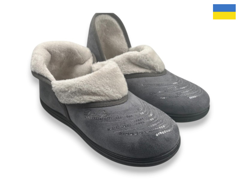 Тапочки Rai shoes (37-41) T03 сірий (зима)