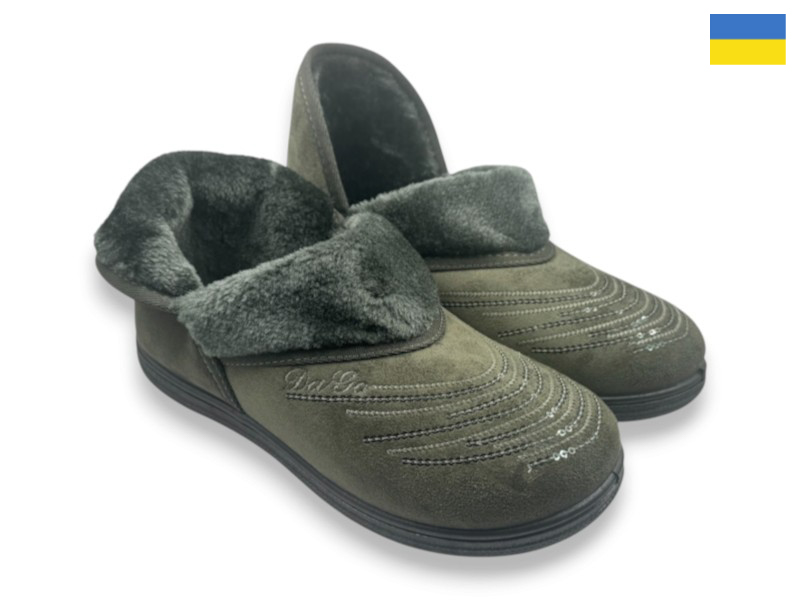 Тапочки Rai shoes (37-41) T03 хакі (зима)