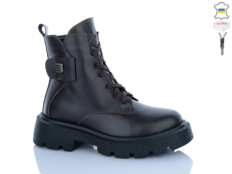 Ботинки Garti (36-40) 308 коричневий шк. (деми)
