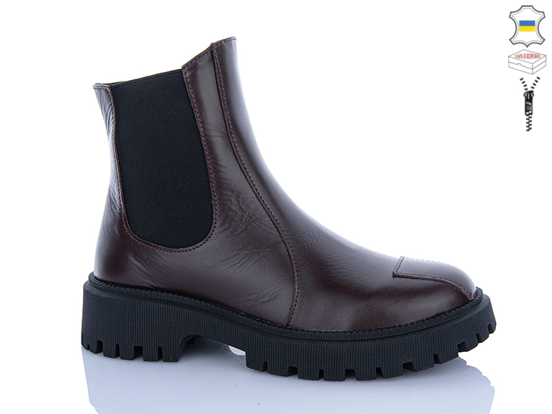 Ботинки Sali (37-41) 1555 коричневий шк.демі (деми)