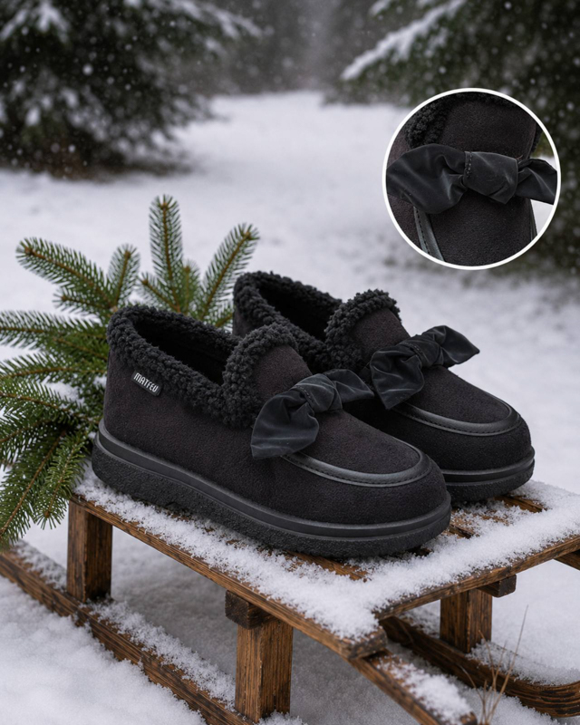 Туфли Slipers (36-40) 5602 чорний (зима)