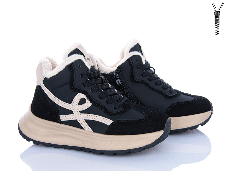 Ботинки Clibee (33-38) AB0243 black (зима)