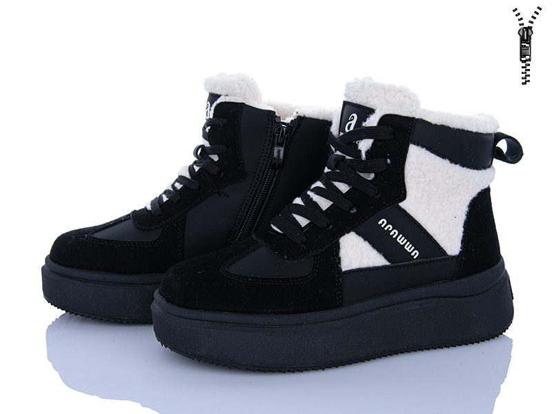 Ботинки Clibee (33-38) AB0253 black (зима)