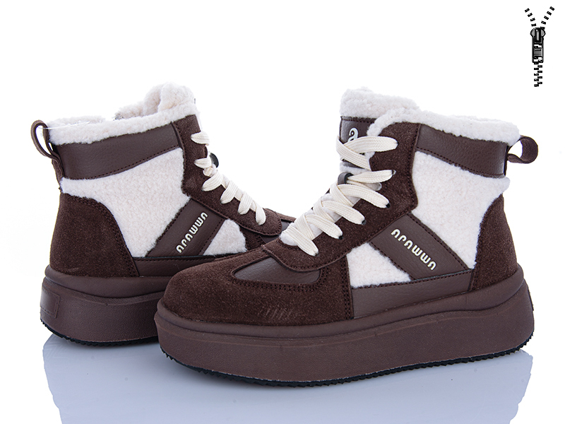 Ботинки Clibee (33-38) AB0253 brown (зима)