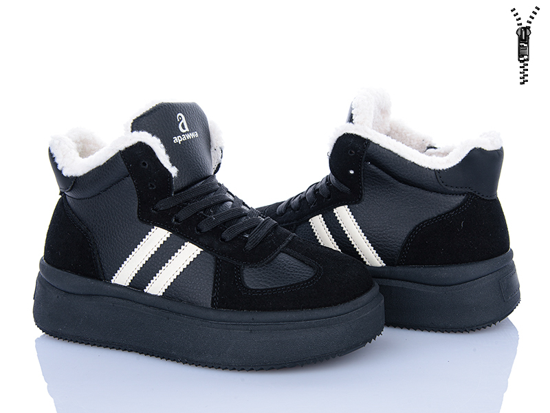 Ботинки Clibee (33-38) AB1283 black (зима)