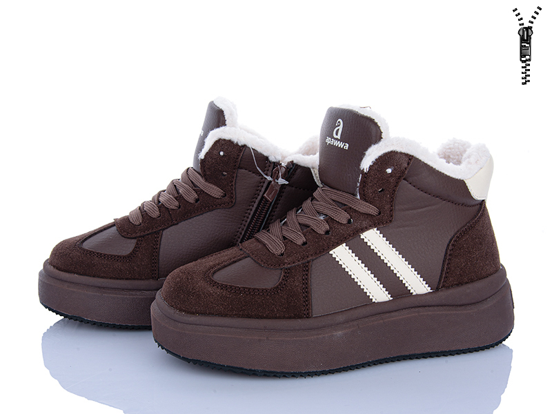 Ботинки Clibee (33-38) AB1283 brown (зима)