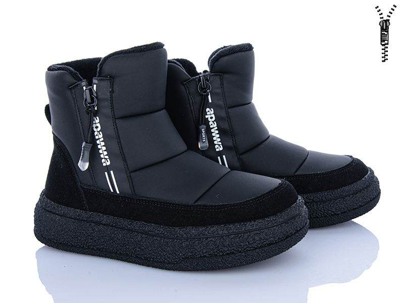 Ботинки Clibee (33-38) AB1293 black (зима)