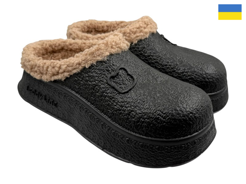 Сабо Rai shoes (36-41) 606 чорний (зима)