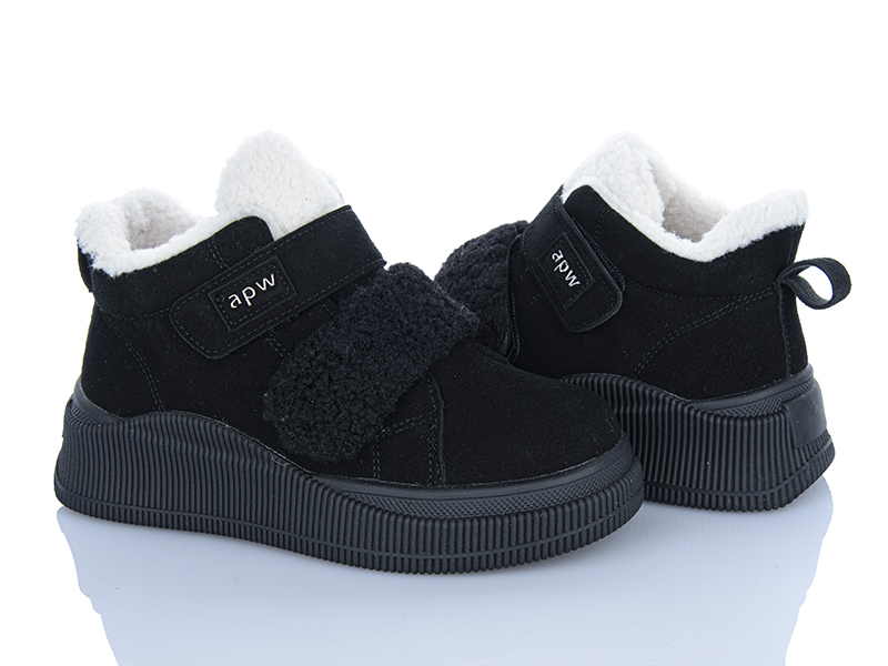 Кроссовки Clibee (33-38) AB0323 black (зима)