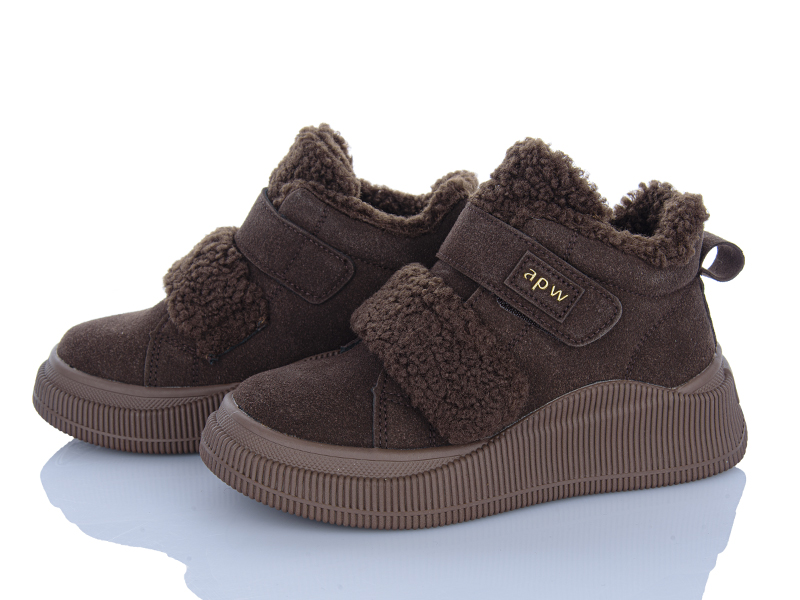 Кроссовки Clibee (33-38) AB0323 brown (зима)
