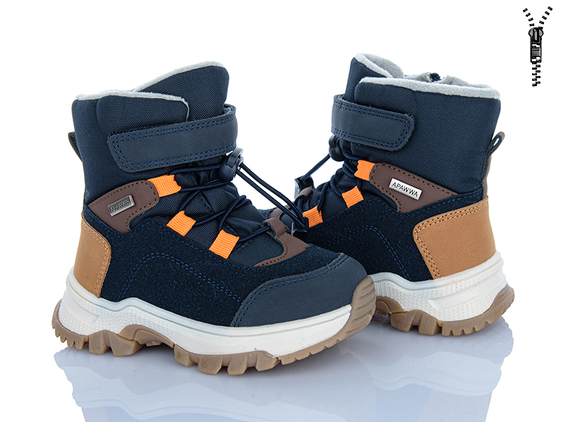 Ботинки Clibee (23-28) AB3620 navy-brown (зима)