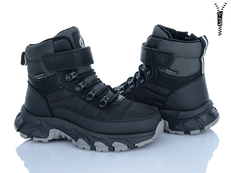 Ботинки Clibee-ShoSho (32-37) HC789-1 black-grey (зима)
