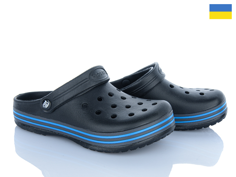 Кроксы Roks (36-41) 324 чор-синій (лето)