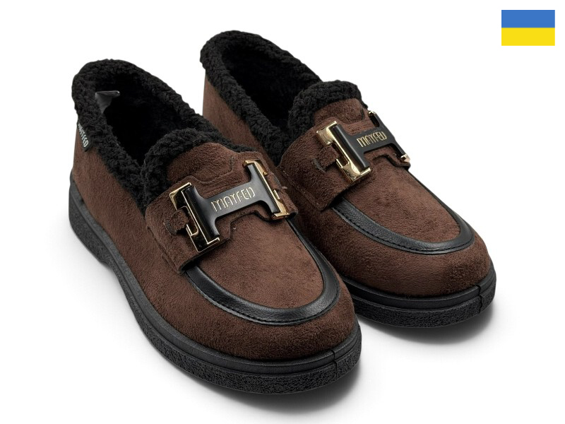 Туфли Rai shoes (37-41) 5601 коричневий (зима)