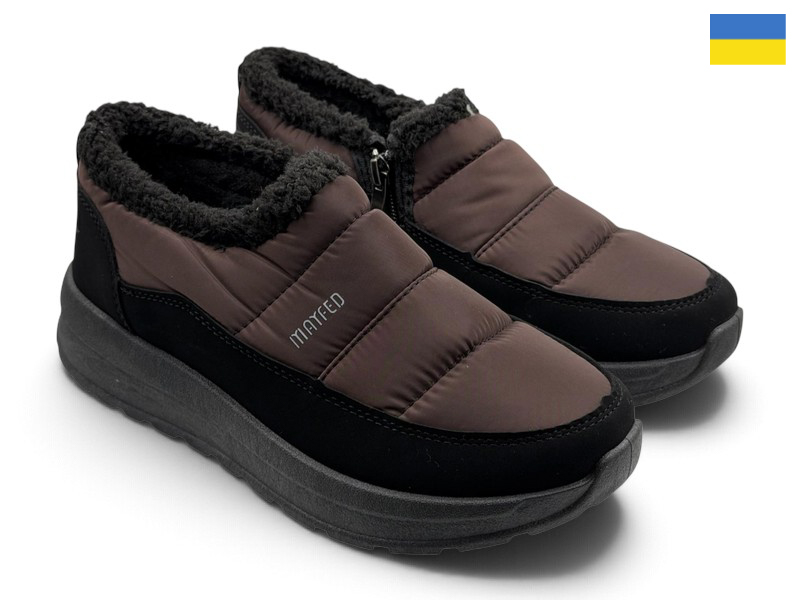 Кроссовки Rai shoes (37-41) 6102 коричневий (зима)