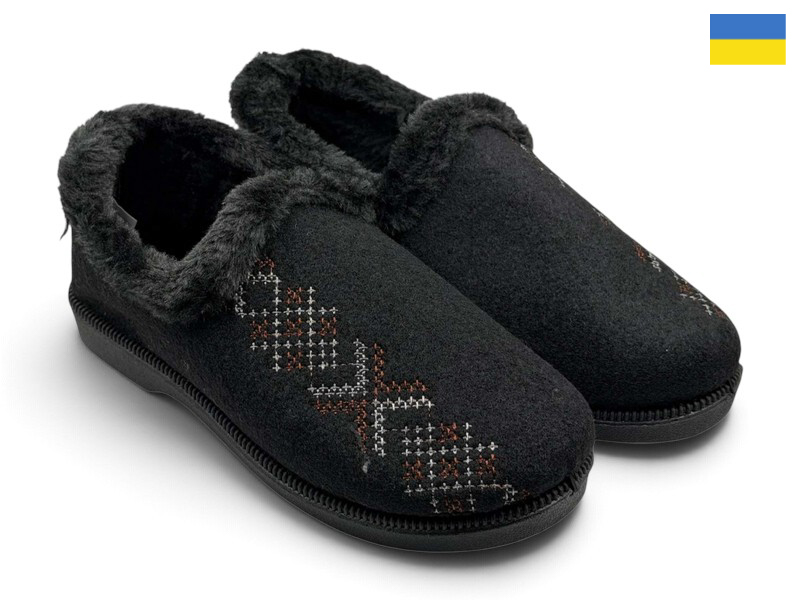 Тапочки Rai shoes (37-41) PT15 чорний (зима)