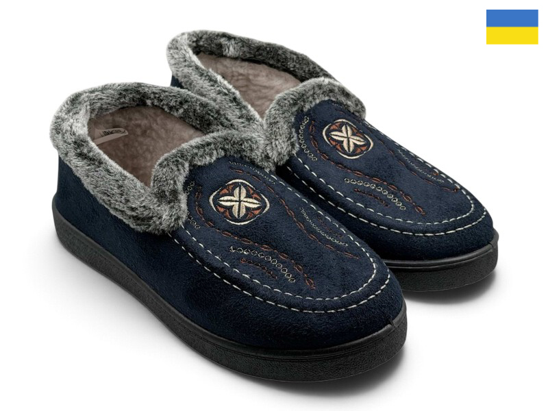 Тапочки Rai shoes (37-41) У5 синій (зима)