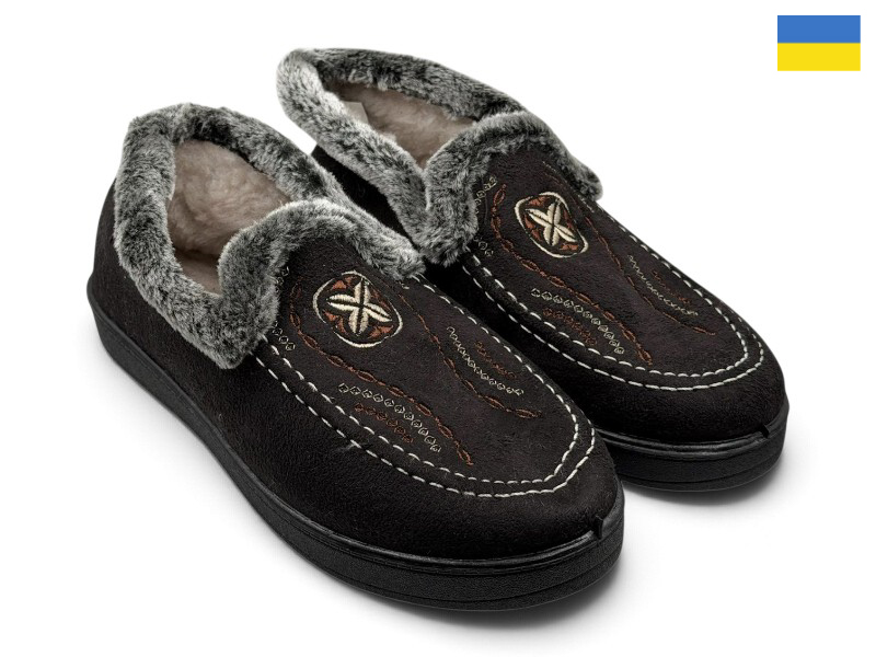 Тапочки Rai shoes (37-41) У5 чорний (зима)