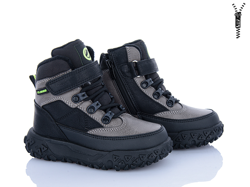 Ботинки Clibee-ShoSho (28-33) HB817-2 grey-black (зима)
