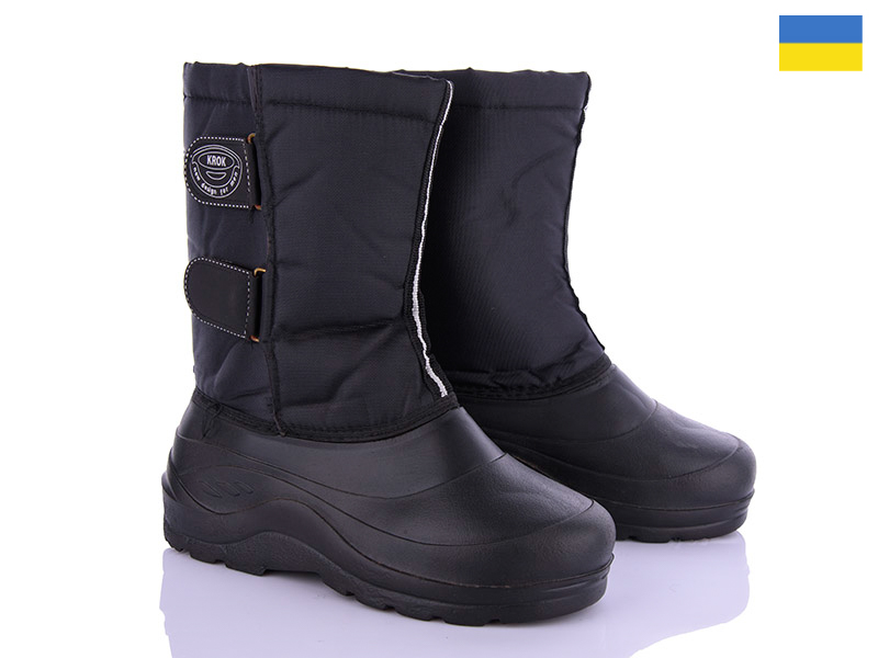 Сапоги Vladimir (41-45) Крок М14 черный чулок съемный (зима)